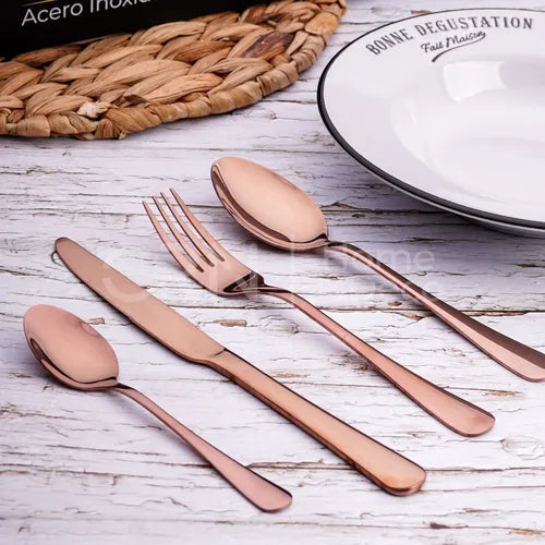 Cubiertos Set 24 Piezas En Acero - Steel Elegance 24-Piece Flatware Set