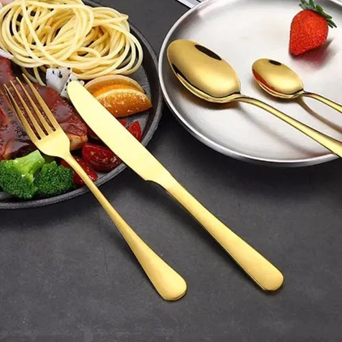 Cubiertos Set 24 Piezas En Acero - Steel Elegance 24-Piece Flatware Set