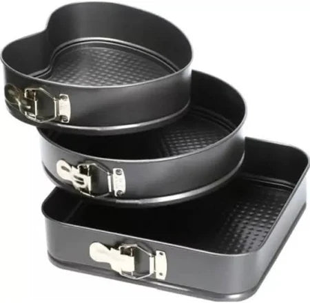 Molde Desmontable X 3  Antiadherente - BakeMaster Trio
